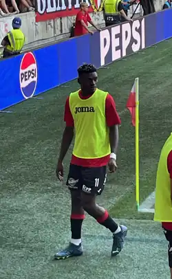 Yahaya (FK Pardubice) v zápase Slavia-Pardubice