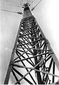 Anténní stožár na rozhlasové stanici v Łazech u Raszyna