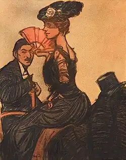 Maxime Dethomas: Elegance s vějířem, asi 1907