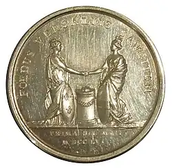 Pamětní medaile ražená ve Francii na oslavu podpisu smlouvy