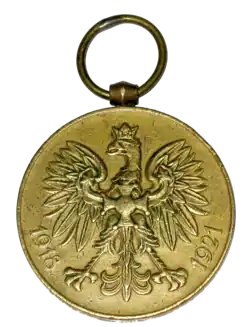 Pamětní medaile za válku 1918 - 1921 (awers)