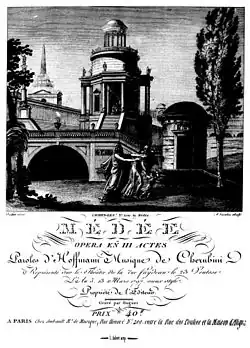 Cherubiniho opera Médea, titulní strana klavírního výtahu z roku 1797