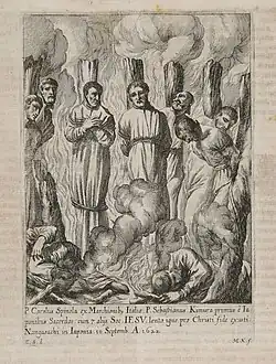 Smrt Carlose Spinoly a druhů, ryl M. Küsel, 1875