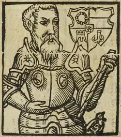 Menhart II. z Hradce (B. Paprocký, Zrcadlo slavného Markrabství moravského, 1593)