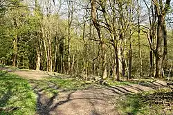 Rozcestí v centru bývalé vesnice