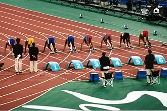 Finálový závod mužů v běhu na 100 metrů