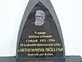 Pamětní deska u klášterního kostela redemptoristů ve Stropkově na Slovensku
