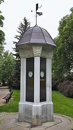 Historický meteorologický sloup ve Smetanových sadech z roku 1927