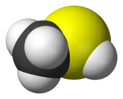 Model molekuly methylmerkaptanu