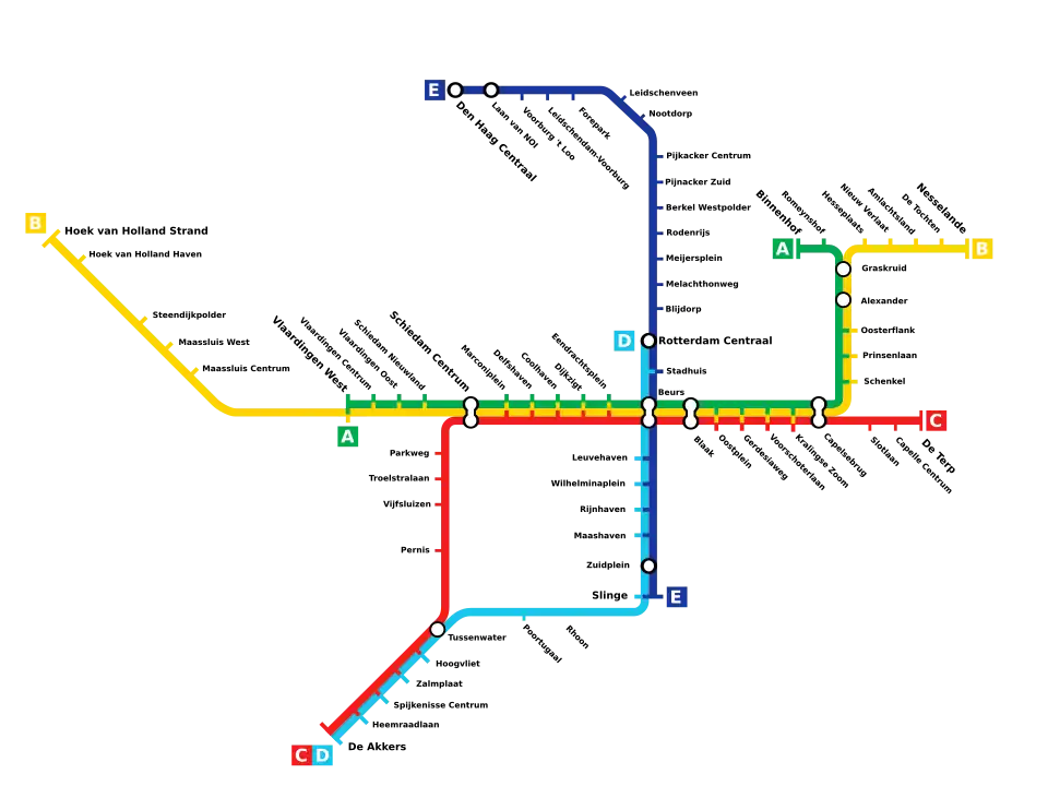 Schéma rotterdamského metra