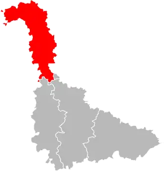 Arrondissement Briey na mapě departementu Meurthe-et-Moselle
