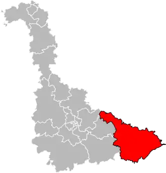 Kanton na mapě departementu Meurthe-et-Moselle