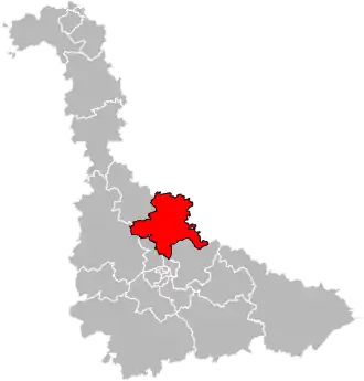 Kanton na mapě departementu Meurthe-et-Moselle