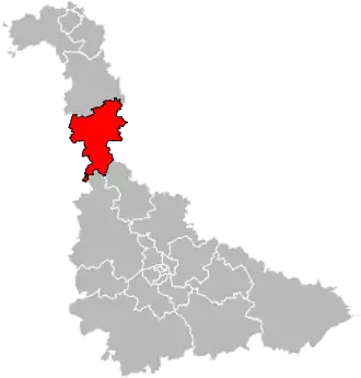 Kanton na mapě departementu Meurthe-et-Moselle