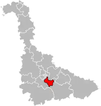 Kanton na mapě departementu Meurthe-et-Moselle