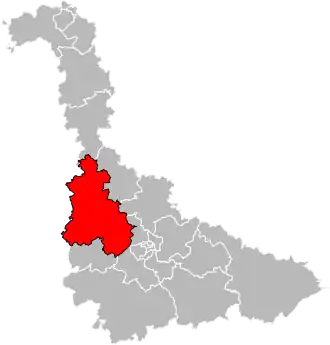 Kanton na mapě departementu Meurthe-et-Moselle