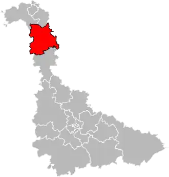 Kanton na mapě departementu Meurthe-et-Moselle