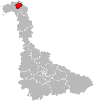 Kanton na mapě departementu Meurthe-et-Moselle