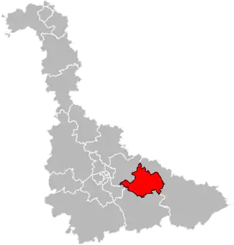 Kanton na mapě departementu Meurthe-et-Moselle