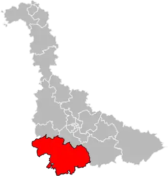 Kanton na mapě departementu Meurthe-et-Moselle