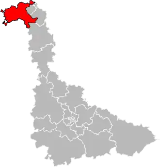 Kanton na mapě departementu Meurthe-et-Moselle