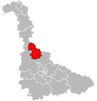 Kanton na mapě departementu Meurthe-et-Moselle