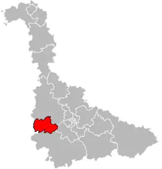 Kanton na mapě departementu Meurthe-et-Moselle