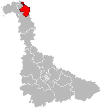 Kanton na mapě departementu Meurthe-et-Moselle