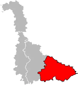 Arrondissement Lunéville na mapě Meurthe-et-Moselle