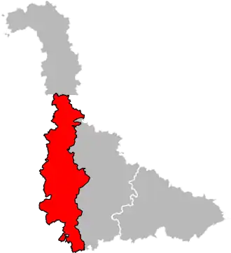 Arrondissement Toul na mapě departementu Meurthe-et-Moselle
