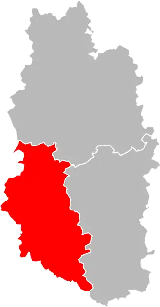 Arrondissement Bar-le-Duc na mapě departementu Meuse