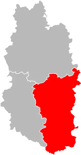 Arrondissement na mapě departementu Meuse