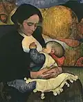 Maternité : Marie Henry allaitant sa petite fille (Mateřství: Marie Henry kojící svoji malou dceru) (1889)