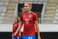 Michaela Dubcová v zápase proti Slovinsku (2018)