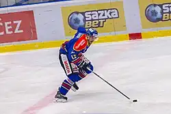 Michal Švihálek v dresu ČEZ Motor České Budějovice v roce 2016.