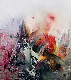 Ticho, šum, hluk akryl na plátně 260×230 cm 2010