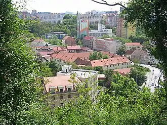 Michelská ulice pod Tyršovým vrchem