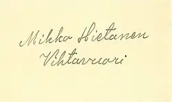 Mikko Hietanen – podpis