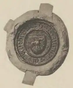 Pečeť Mikuláše Sokola z Lamberka z roku 1424