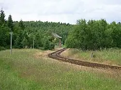 Trať poblíž nádraží Mikulov-Nové Město