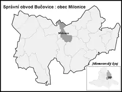 Milonice na mapě