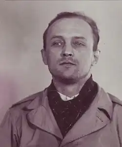 Miloslav Jebavý v roce 1949 na vězeňské identifikační fotografii