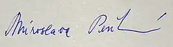 Miroslava Pešíková – podpis