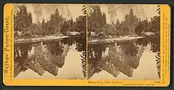 Zrcadlový pohled, Three Brothers. Yosemite Valley, Mariposa County, Kalifornie