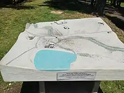 Model osady Ležáky u muzea, v měřítku 1 : 200