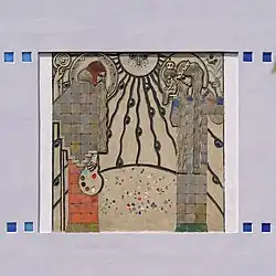 Mozaika s Pannou Marií s Jezulátkem a se svatým Lukášem