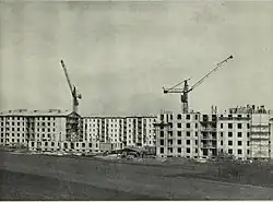 Výstavba bytových domů v roce 1964.