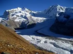 Masiv Monte Rosa - pohled od Zermattu