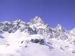 Monte Viso v zimě z italské strany