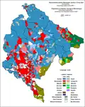 Jazyková struktura Černé Hory podle sídel v roce 2011